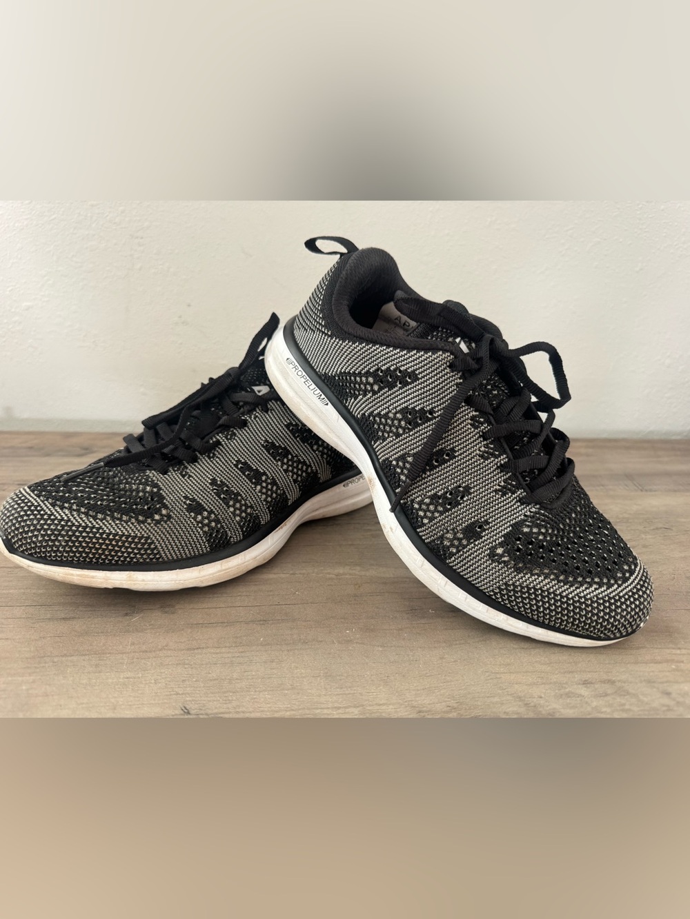 APL Women's Black and Gray Knit Athletic Sneakers